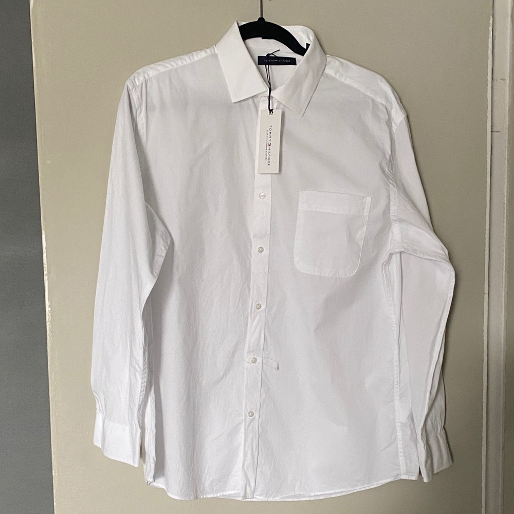 Tommy Hilfiger White Long-Sleeve Dress Shirt 16,5, new